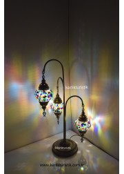 Mozaik Lamba Dekoratif Gece Lambası Mozaik Lambader 3Lü oltalı -I-S-F-5532